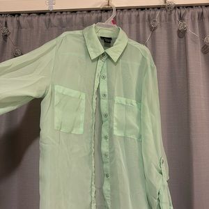 sheer green pastel blouse